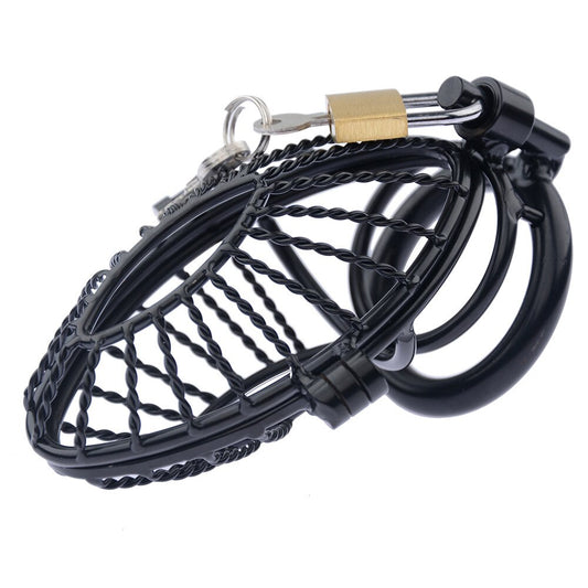 Hollow Black Dick Lock Steel Slave Cock Cage