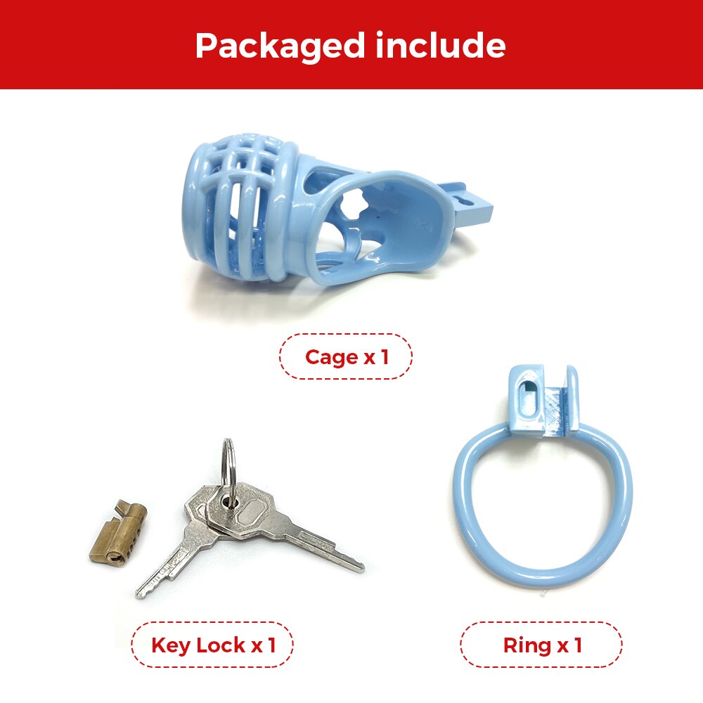 BDSM Evil Blue Chastity Cage Devices