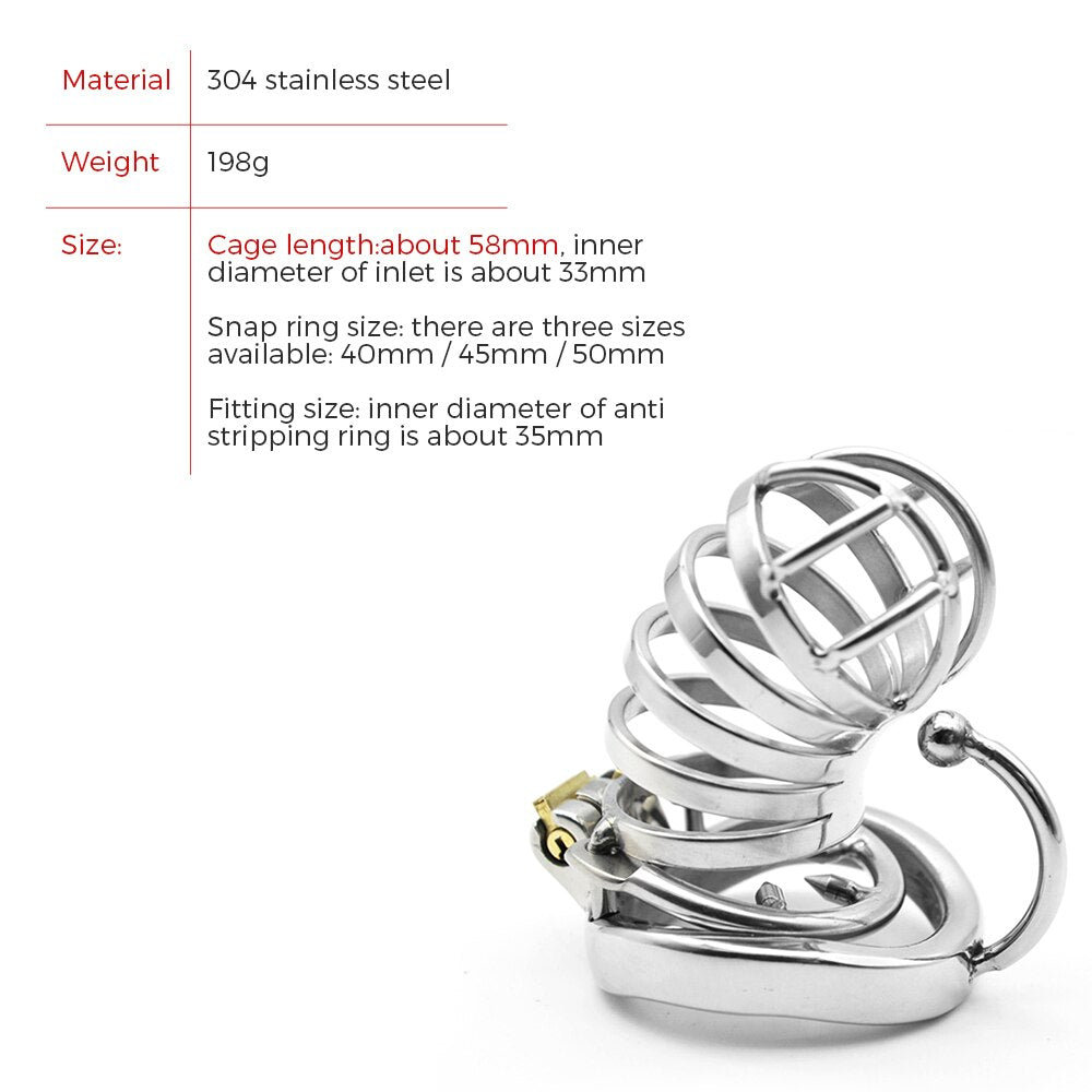 PA Lock Stainless Steel Chastity Cage