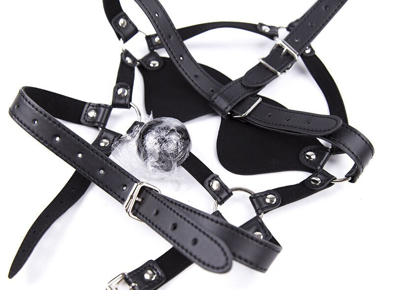 Erotic Blindfold Leather Mouth Gag GXLOCK Store erotic-blindfold-leather-mouth-gag-gxlock-store