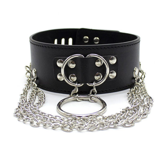 BDSM Metal Slave Collar Chain