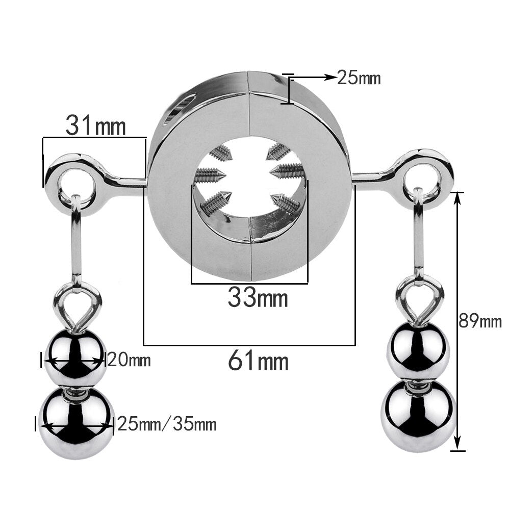 Stainless Steel Spiked Lock Ring Weight Ball Stretchers