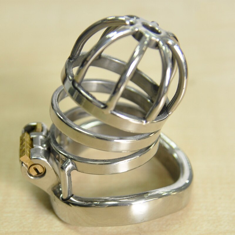 Stainless Steel Chastity Cage Curved Ring