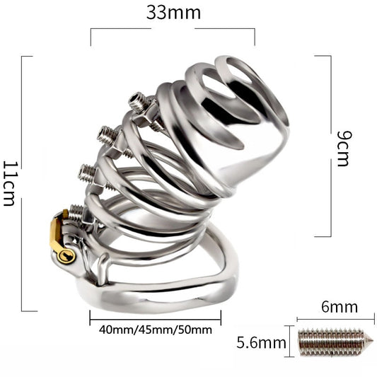 Long Metal Chastity Cage Penis Lock