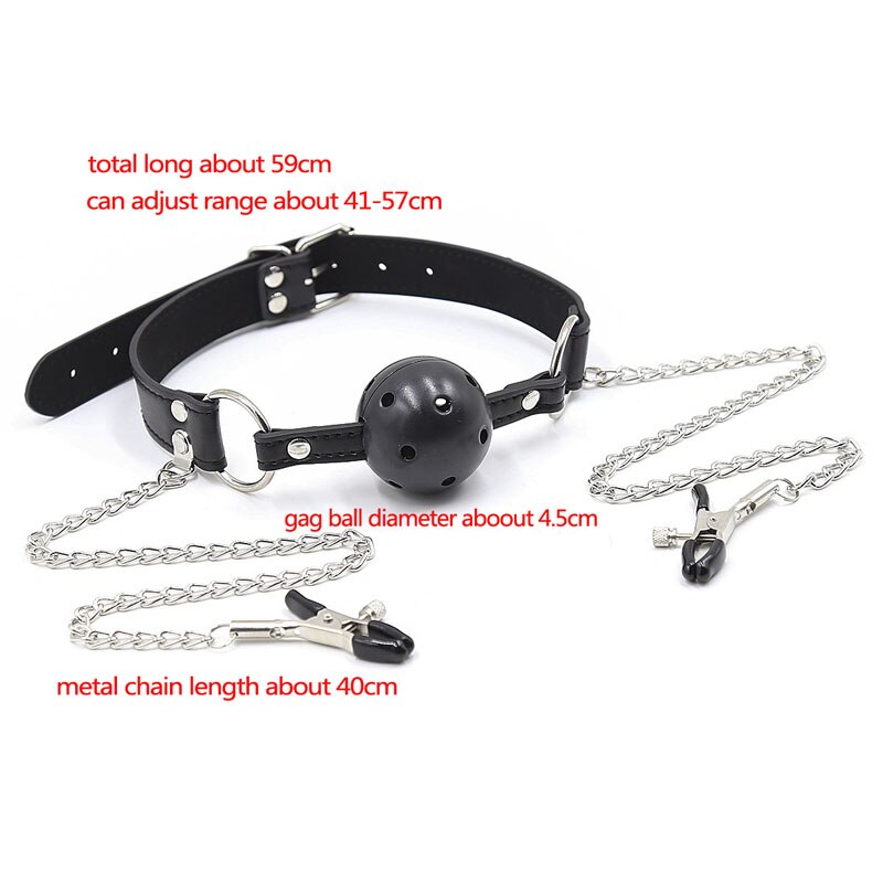 Hollow Open Mouth Gag Breast clip