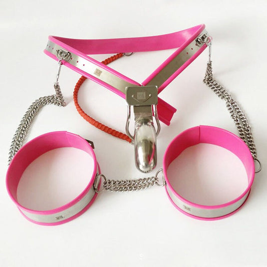 BDSM  Male Chastity Belt Cuffs