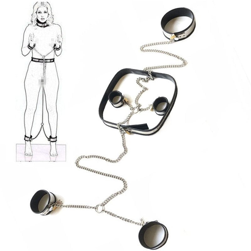 Metal Torture Silicone Bondage Handcuffs