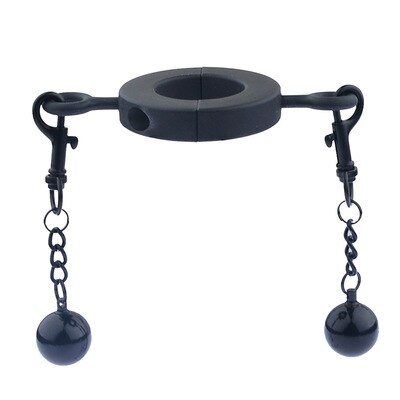 Black Stainless Steel Ball Stretcher Penis Ring