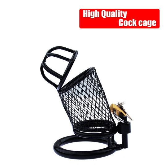 Black Grid Dick Stainless Steel Cock Cage