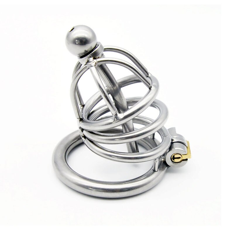 Metal Urethral Plug Male Chastity Cage