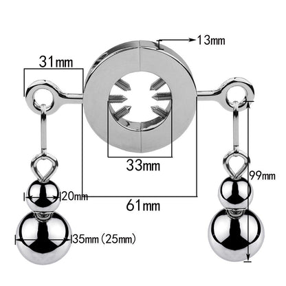 Stainless Steel Spiked Lock Ring Weight Ball Stretchers