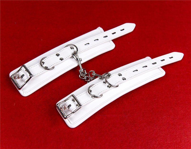 BDSM  White Slave Hand Ankle Cuffs