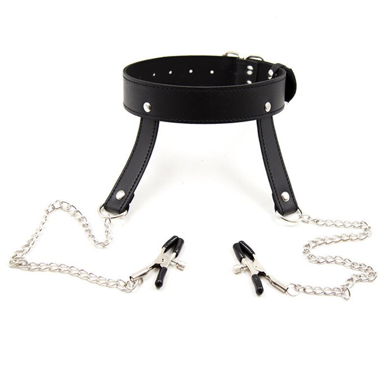 Slave Metal Nipple Clamps Neck Collar