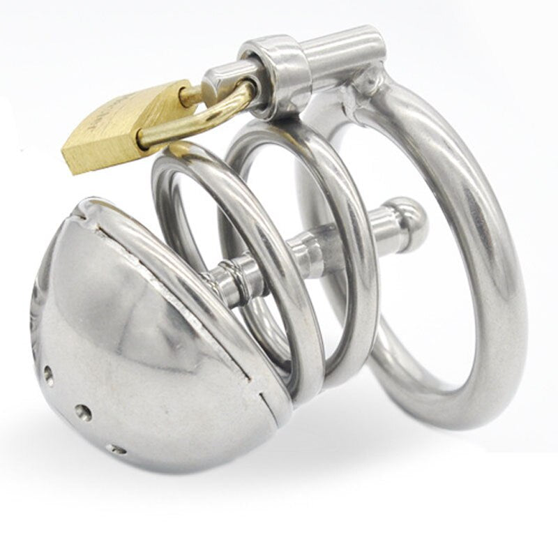 Stainless Steel Chastity Device  With Penis Plug