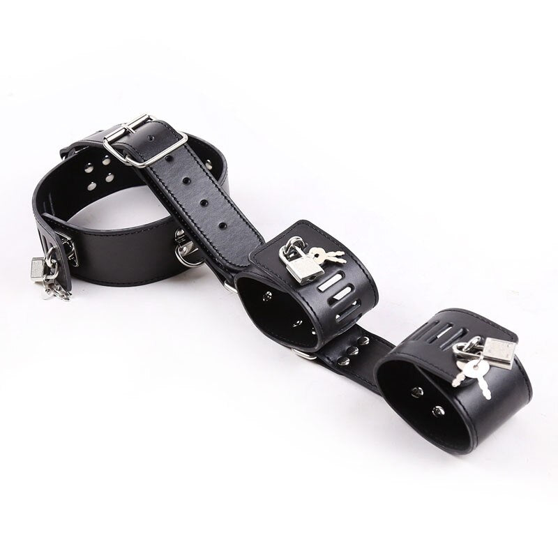 BDSM Slave Neck Collar Handcuffs