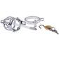 4-Beads Cock Ring Metal Chastity Cage