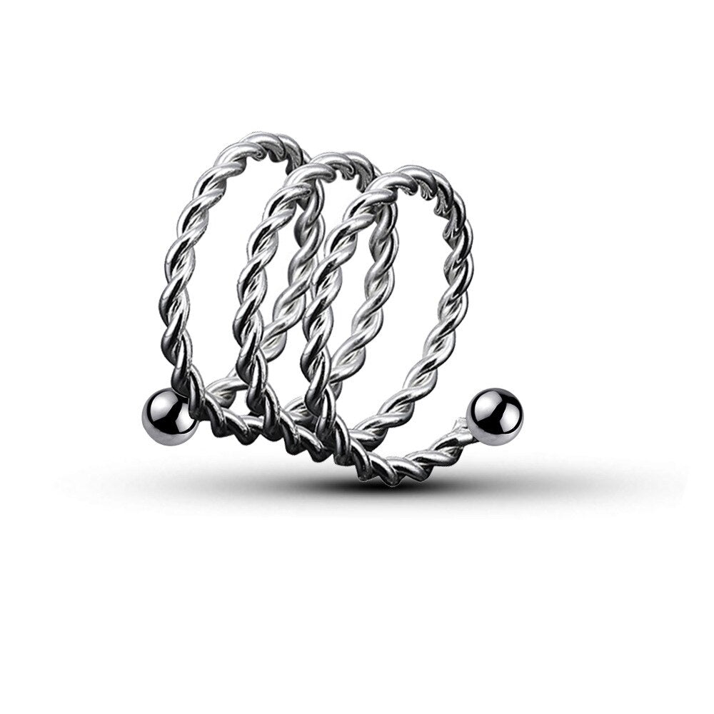 Spiral Beads Metal Penis Cock Ring