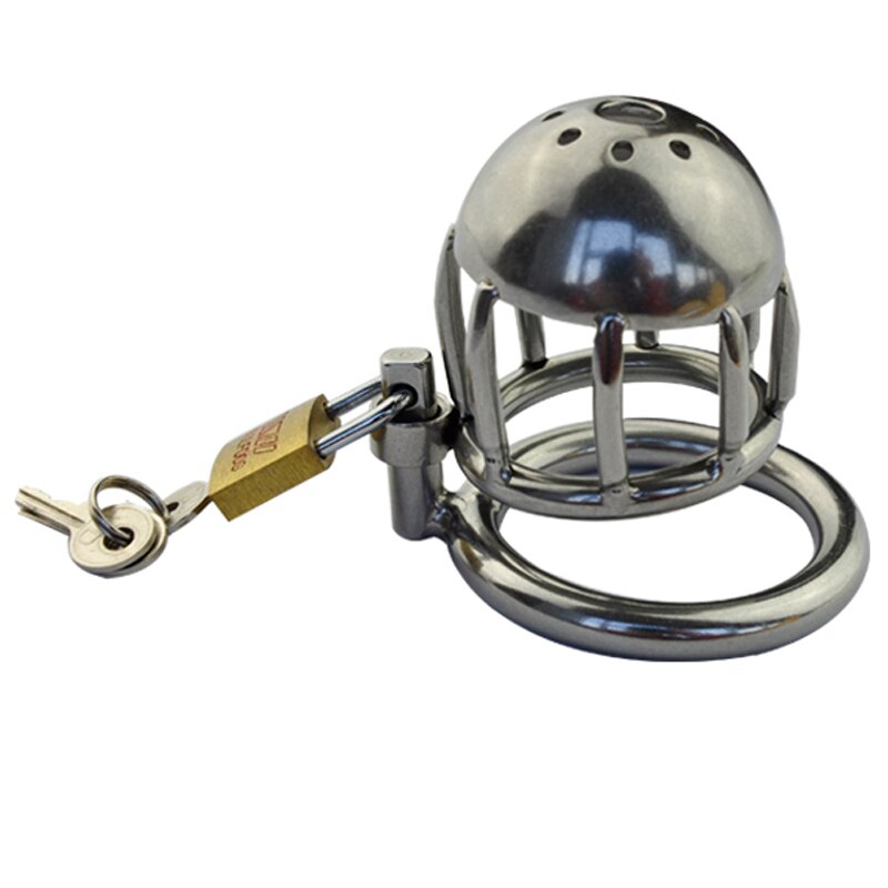 Metal Padlock Penis Cover Male Chastity Cage