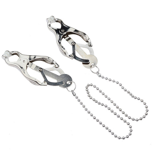 Metal Adult Games Nipple Clamps Chain