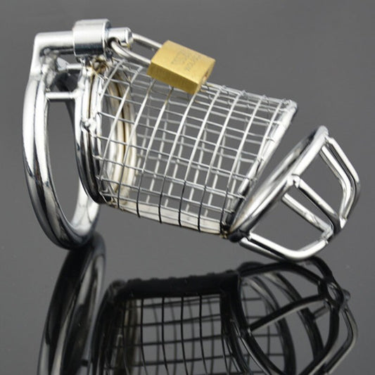 Metal Mesh Bondage Lock Chastity Cage