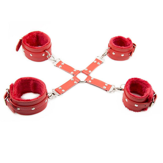 BDSM Leather Bondage Hand Ankle Cuffs