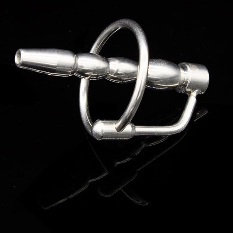 BDSM Metal Cock Ring Penis Plug