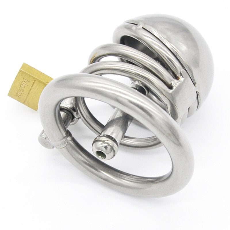 Stainless Steel Chastity Device  With Penis Plug