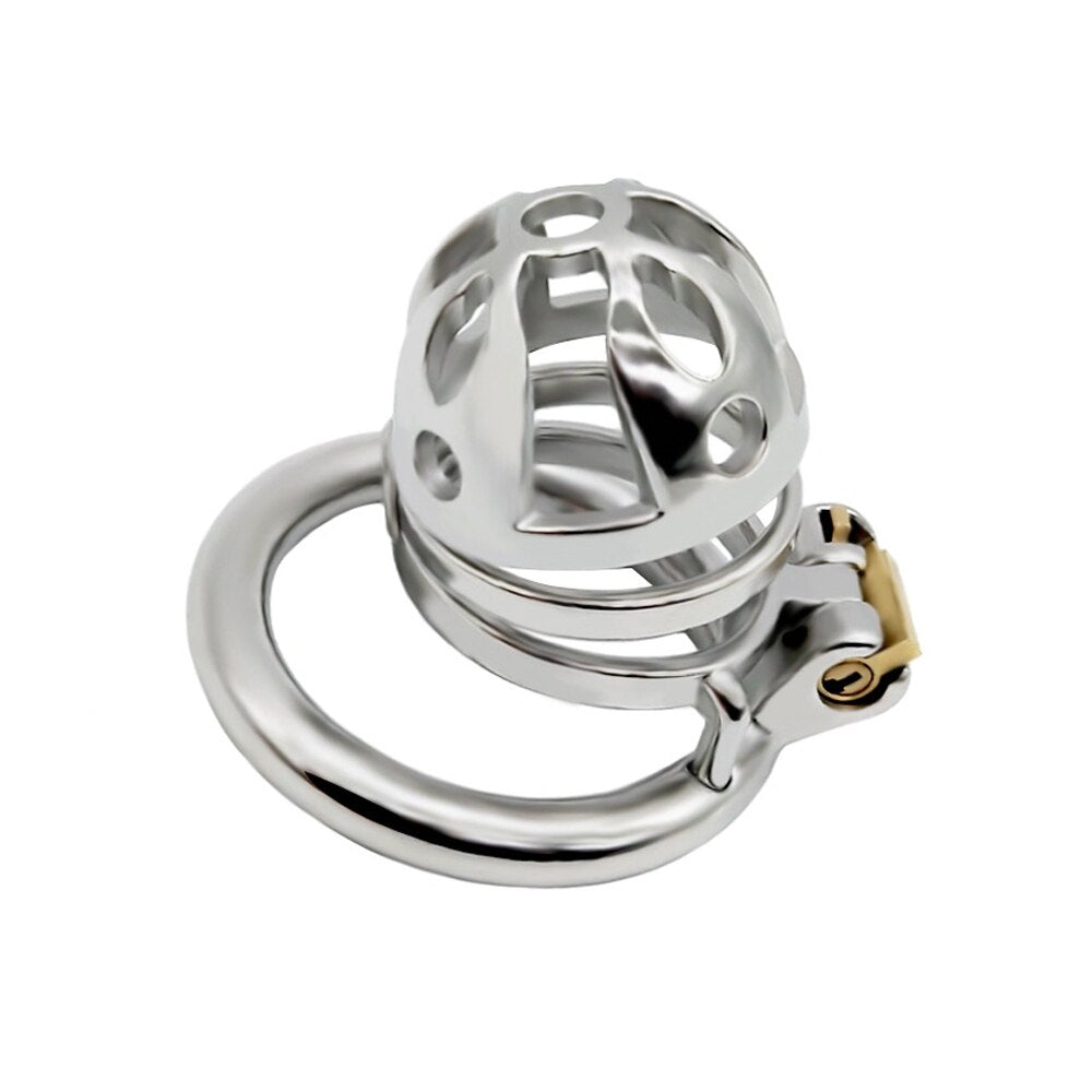 Erotic Stainless steel Bondage Ring Chastity Cage