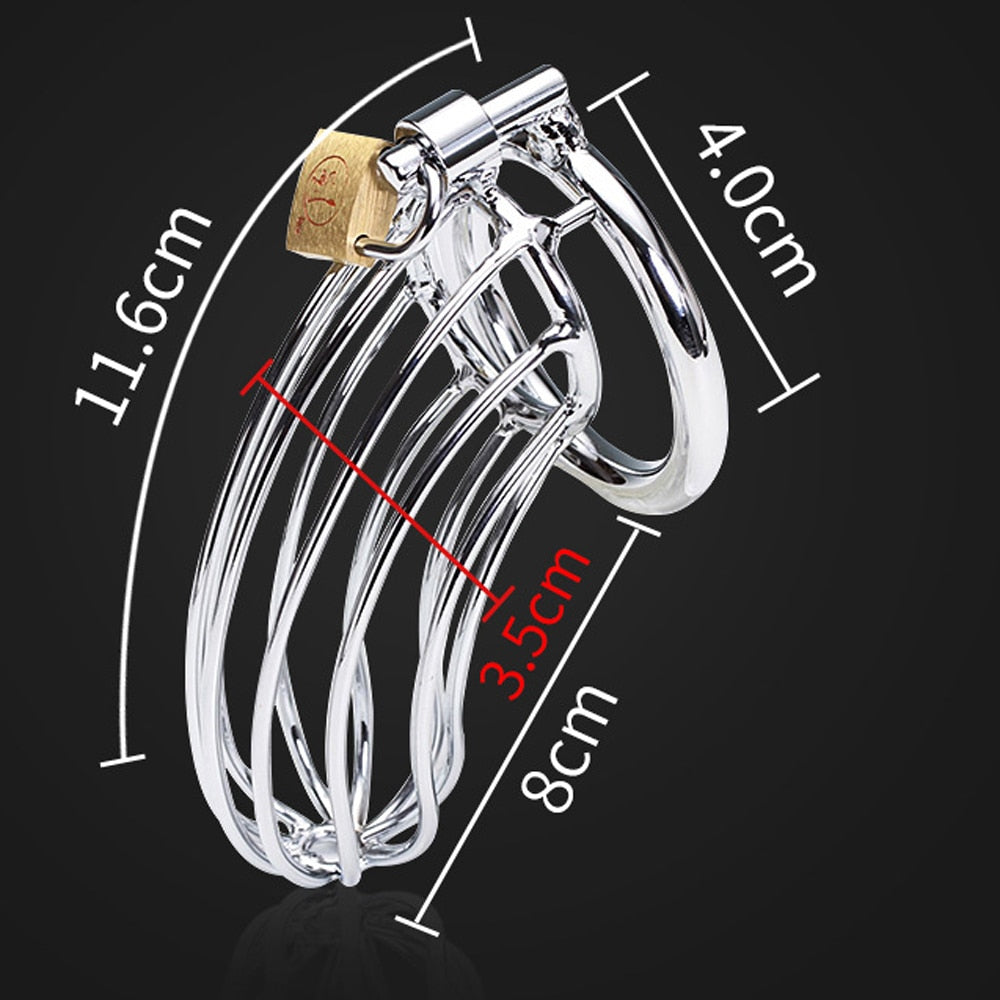 Large Curved Metal Erotic Chastity Cage