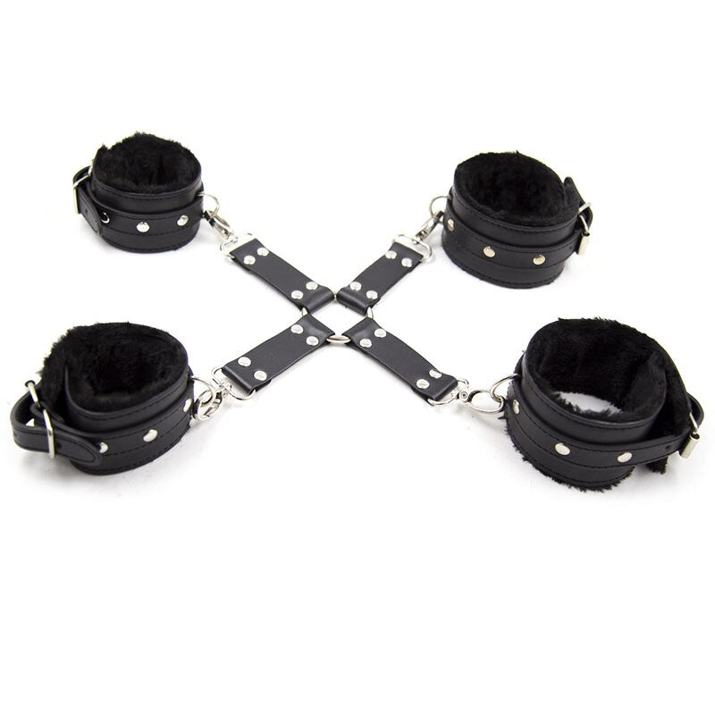 BDSM Leather Bondage Hand Ankle Cuffs