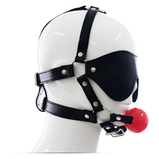 Erotic Blindfold Leather Mouth Gag