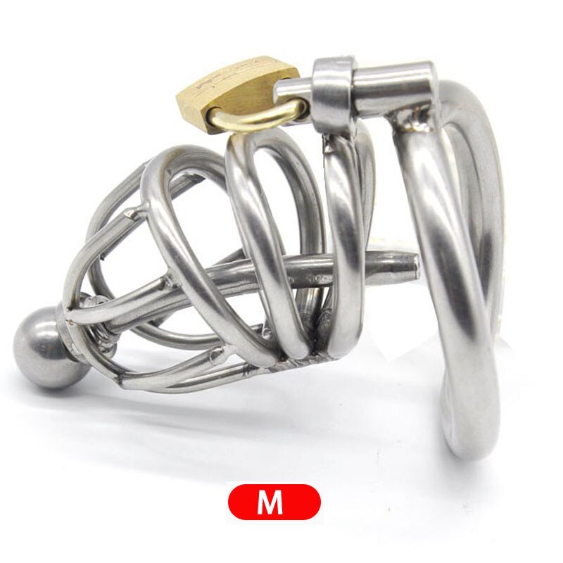 Arc Stainless Steel Urethral Plug Chastity Cage