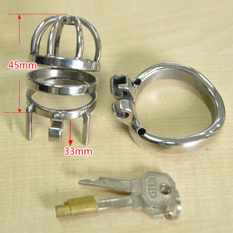 Stainless Steel Chastity Cage Curved Ring