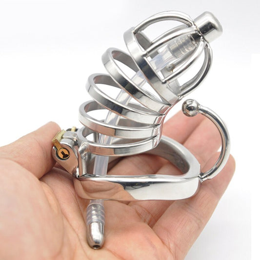 BDSM PA Lock Metal Chastity Cage