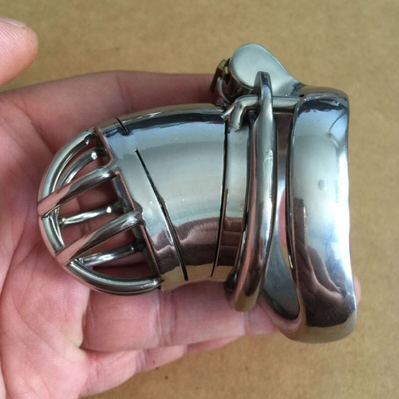 Anti-Off Ring Metal CBT Chastity Cage