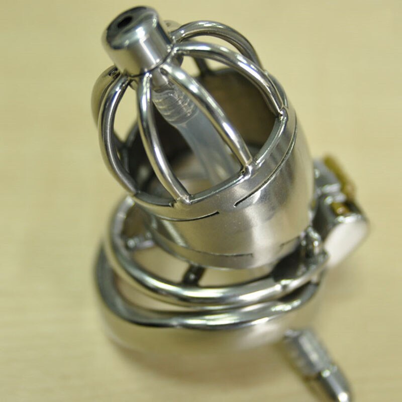 Steel Chastity Lock Urethral Plug Cock Cage