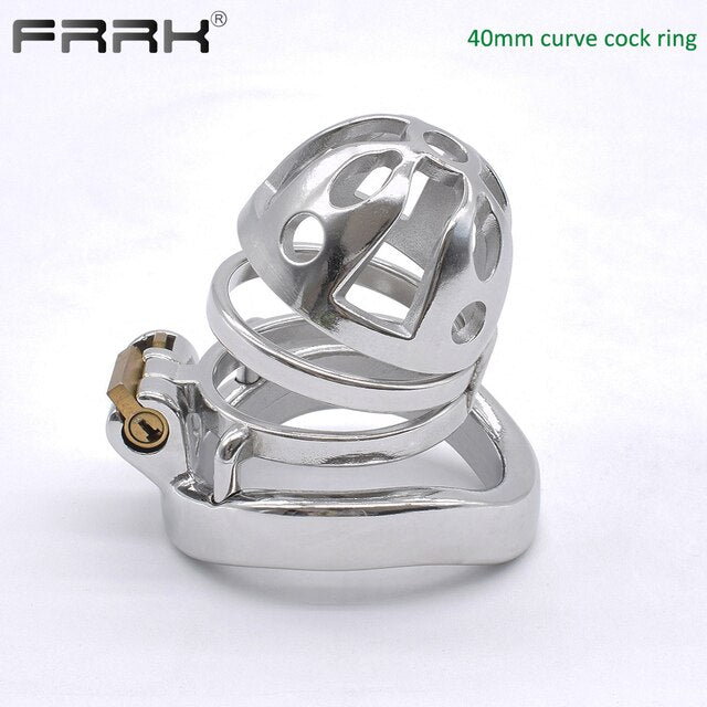 Erotic Stainless steel Bondage Ring Chastity Cage