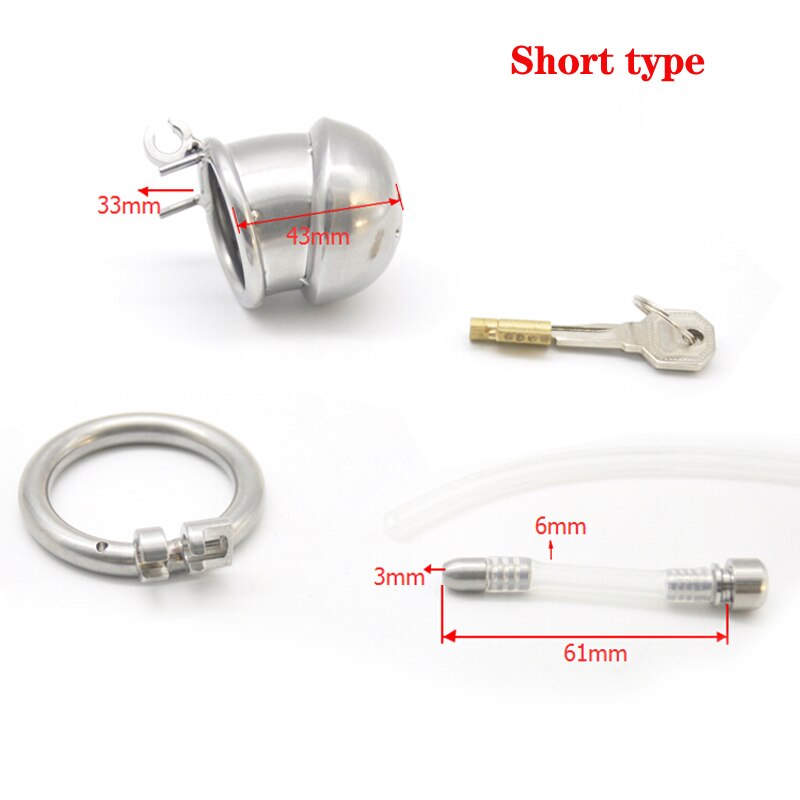 Crossdresser Urethral Plug Metal Cock Cage