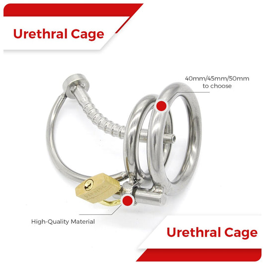 CBT Male Chastity Device with Catheter Sound