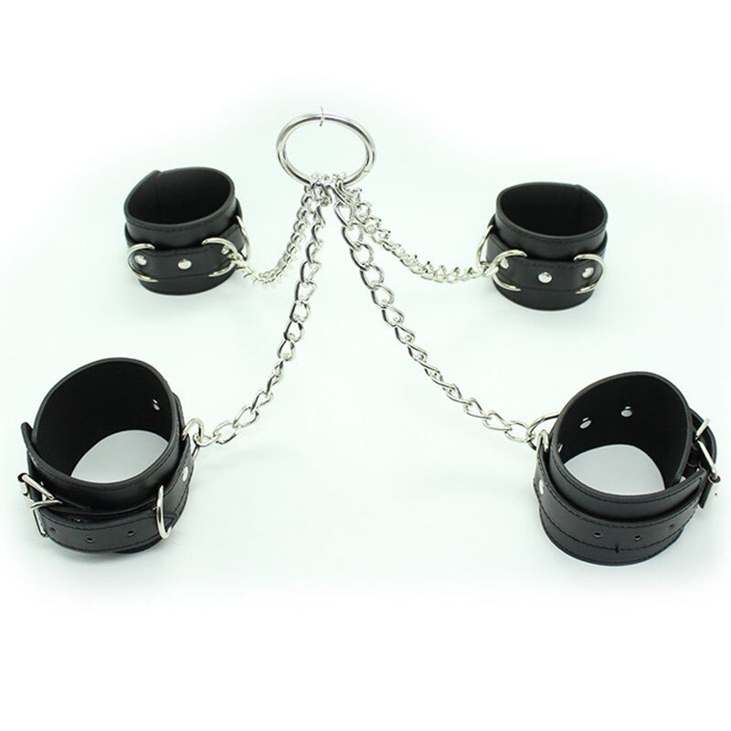 Slave BDSM Handcuffs Chain Ankle Cuffs