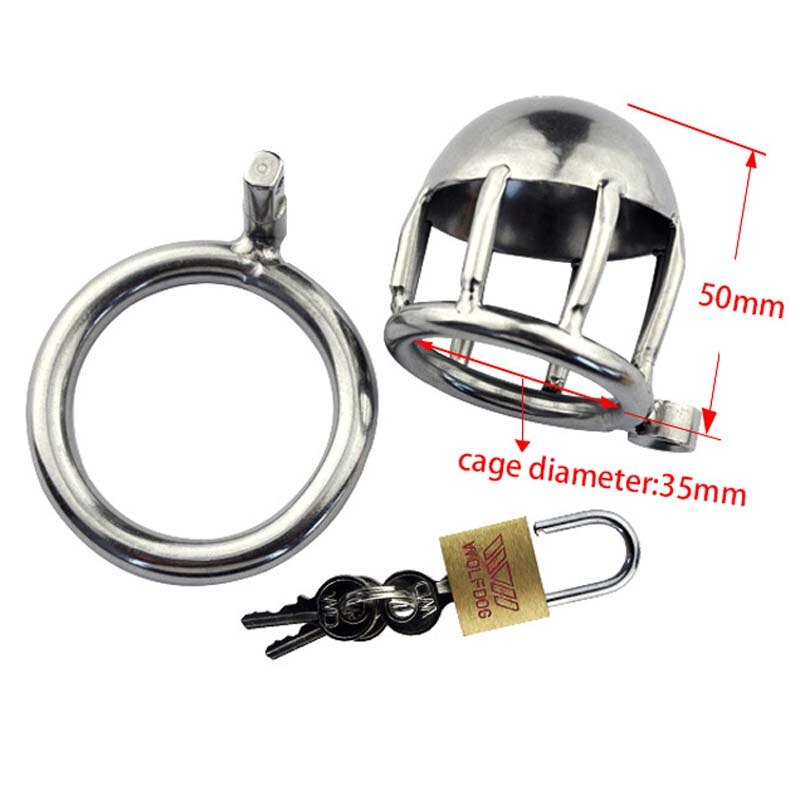 Metal Padlock Penis Cover Male Chastity Cage