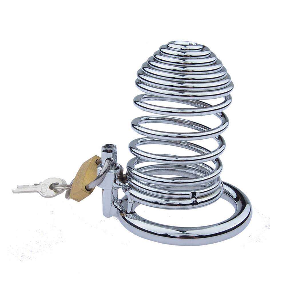 BDSM Spiral Steel Male Chastity Cage