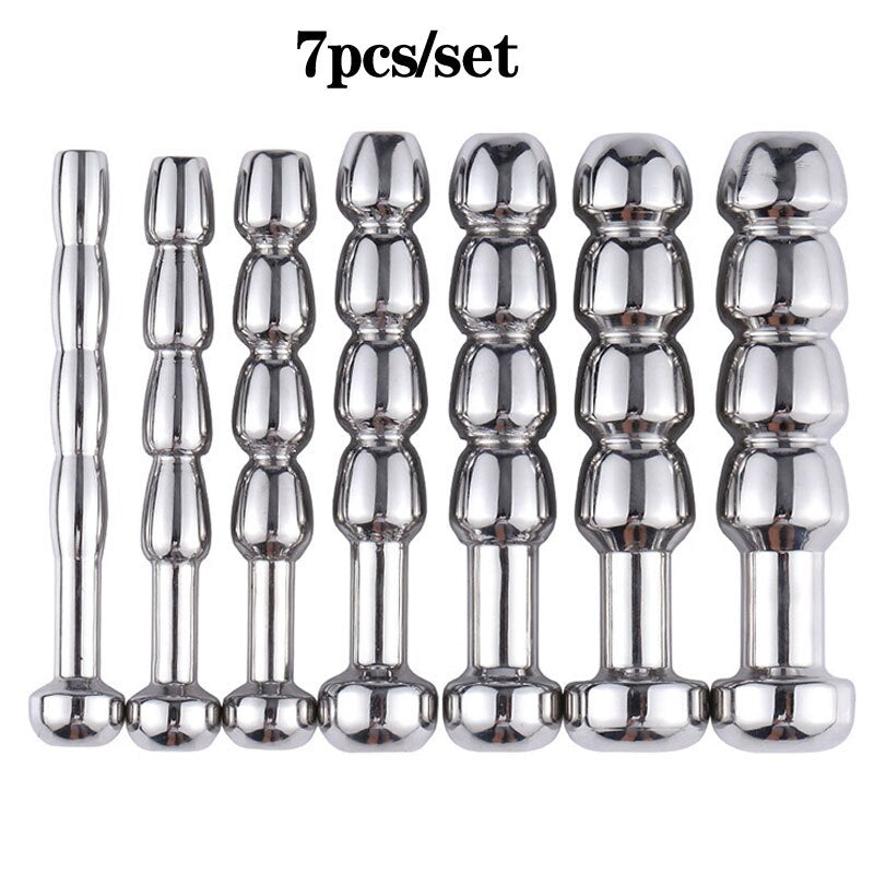 7pcs Urethral Hollow Beads Steel Penis Plug