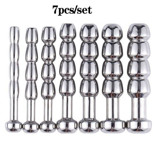 7pcs Urethral Hollow Beads Steel Penis Plug