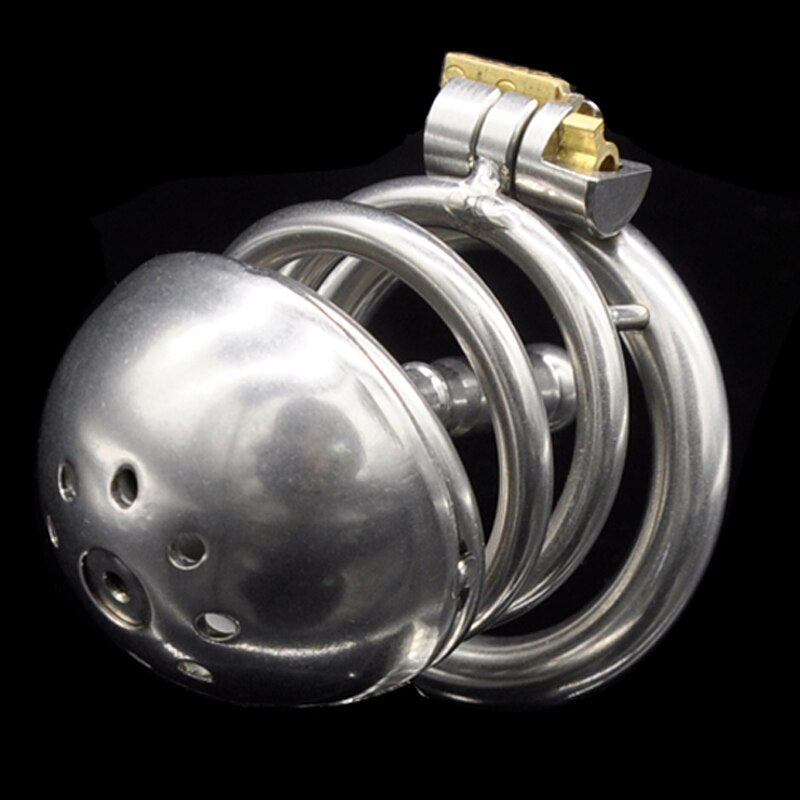 Metal Slave Cock Cage with Urethral Plug