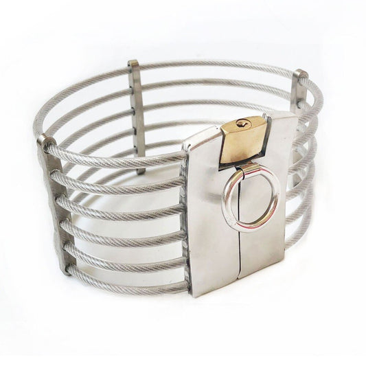 BDSM Metal Bondage Lockable Collar