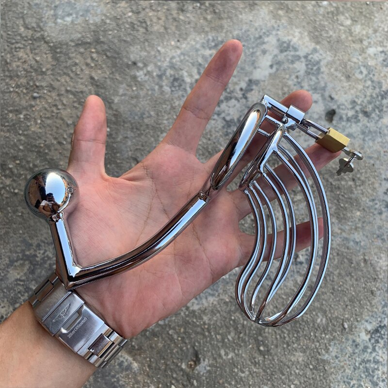 2 in 1 Male Chastity Cage with Anal Plug GXLOCK Store 2 in 1 Male Chastity Cage with Anal Plug GXLOCK Store