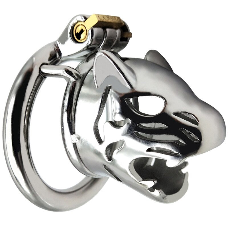 BDSM Tiger Metal Penis Lock Cock Cage