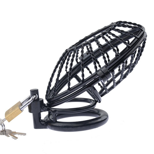 Hollow Black Dick Lock Steel Slave Cock Cage