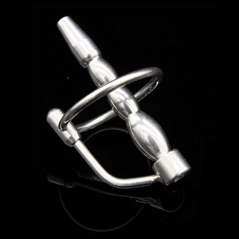 BDSM Metal Cock Ring Penis Plug